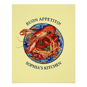 Italiaanse Zeevruchten Kreeft Pasta, Siciliaanse M Perfect Poster