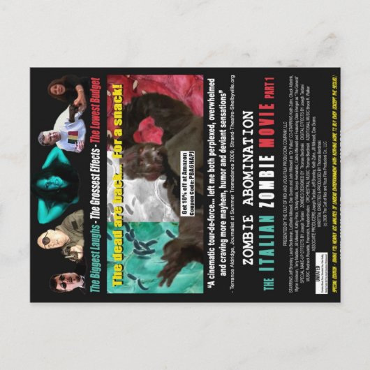 Italiaanse Zombie-film - Poster Briefkaart (Voorkant)