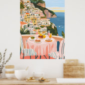 Italiaanse zomer Amalfi kust Acryl Wall Art Poster (Keuken)