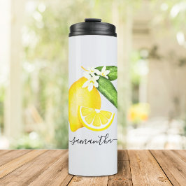 Italiaanse Zomer Citrus Citroen Monogram Thermosbeker