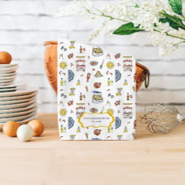 Italiaanse zomer Doodle Monogram Theedoek