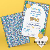 Italiaanse zomer limonade picknick 1e verjaardag kaart