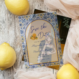 Italiaanse zomerdestinatie trouwdag Save The Date Vellum Uitnodigingen