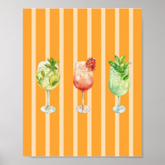 Italiaanse zomerse barposter cocktail poster