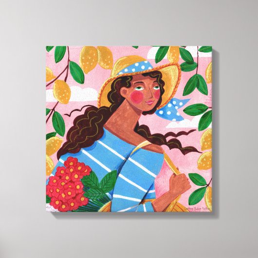 Italiaanse zomervakantie canvas afdruk (Voorkant)