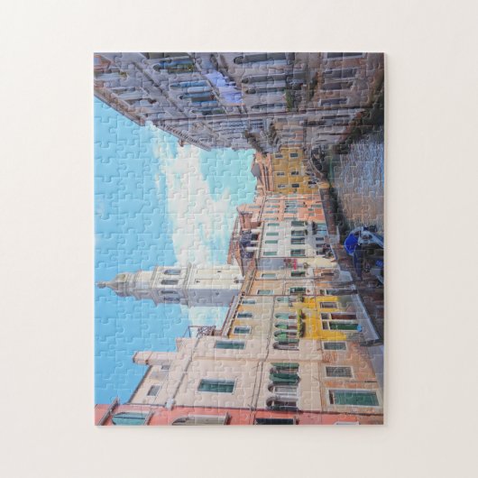 Italiaanse zomervakantie in Venetië Canal & tower Legpuzzel (Verticaal)