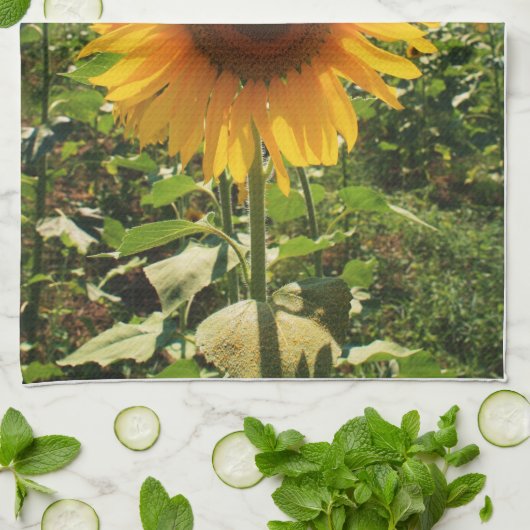 Italiaanse zonnebloem theedoek (Gevouwen)