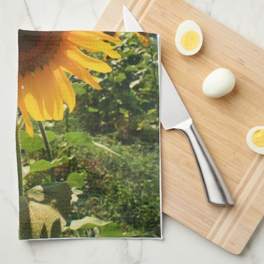 Italiaanse zonnebloem theedoek (Quarter Fold)