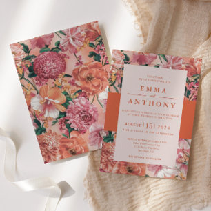 Italiaanse zonsondergang Moderne Bloemen Huwelijks Save The Date