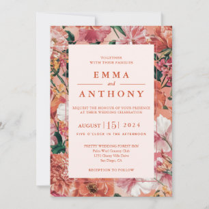 Italiaanse zonsondergang Moderne Bloemen Huwelijks Save The Date