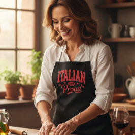 Italian and Proud Vintage Style Black Cooking Apro Schort