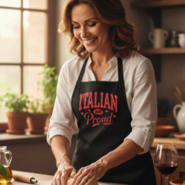 Italian and Proud Vintage Style Black Cooking Apro Schort