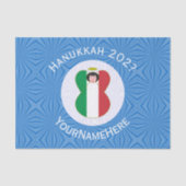 Italian Angel Hanukkah Flag Personalized Gift Tissuepapier (Voorkant)