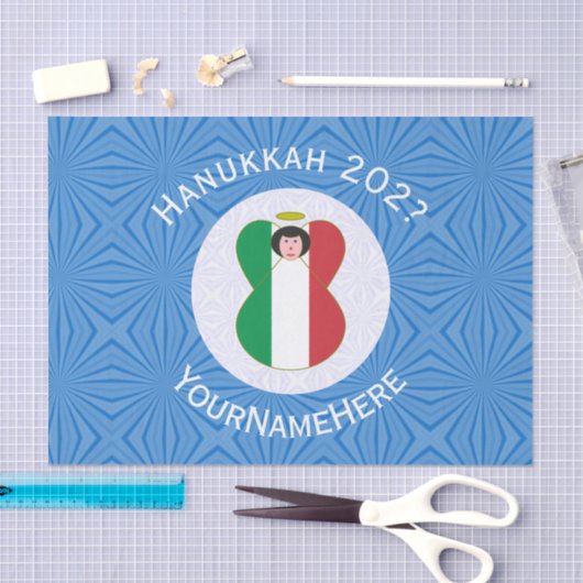 Italian Angel Hanukkah Flag Personalized Gift Tissuepapier (Craft)