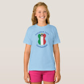 Italian Angel Hanukkah Flag Personalized Girl:s T-shirt (Voorkant volledig)