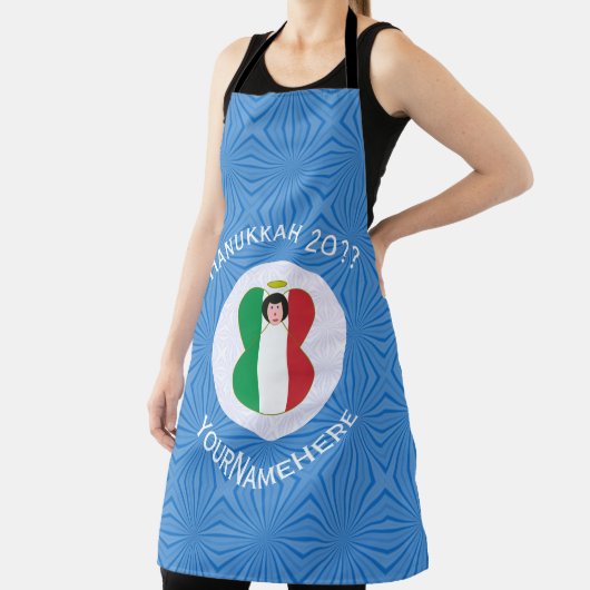 Italian Angel Hanukkah Flag Personalized Large Schort (Insitu)