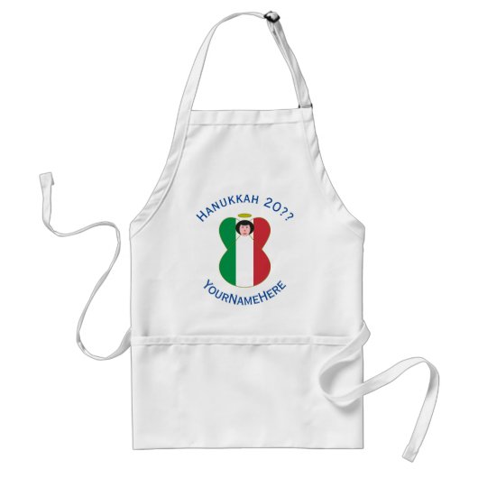 Italian Angel Hanukkah Flag Personalized  Standaard Schort (Voorkant)