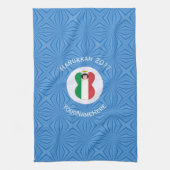 Italian Angel Hanukkah Flag Personalized Theedoek (Verticaal)