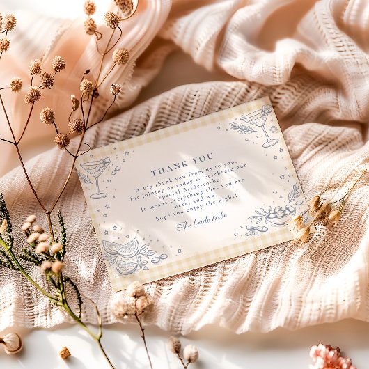 Italian Aperitivo Ciao Miss Bridal Shower Bedankkaart