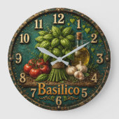 Italian Basil Kitchen Rustic Farmhouse Grote Klok (Voorkant)
