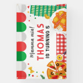 Italian Birthday Party backdrop Spandoek (Verticaal)