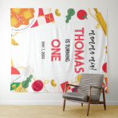 Italian Birthday Party backdrop Wandkleed (In Situ (horizontaal))