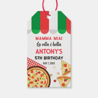 Italian Birthday Pizza Party Cadeaulabel