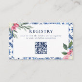 Italian Blue Floral Vrijgezellenfeest Enclosure Ka Visitekaartje (Voorkant)