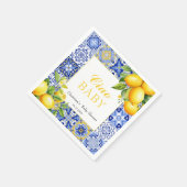 Italian Blue Tegel Citrus Lemon Baby shower Servet (Hoek)