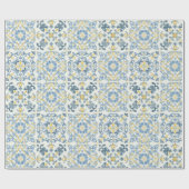 Italian Blue Tegel Lemon Cadeaupapier (Vlak)