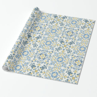Italian Blue Tegel Lemon Cadeaupapier