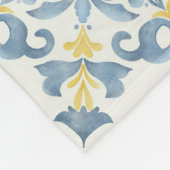 Italian Blue Tegel Lemon Fleece Deken (Hoek)