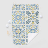 Italian Blue Tegel Lemon Golfhanddoek (Insitu)