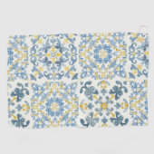 Italian Blue Tegel Lemon Golfhanddoek (Horizontaal)