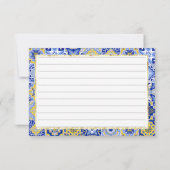 Italian Blue Tegels Citrus Lemon Recept Kaart (Achterkant)