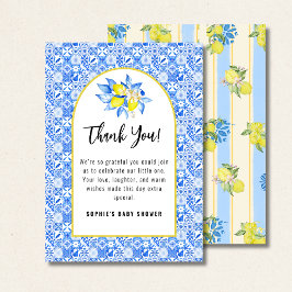 Italian Blue Tiles, Ciao Baby, Lemons square Bedankkaart