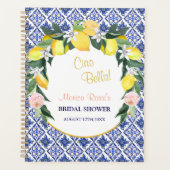 Italian Blue Tiles Lemons Ciao Bella Bridal Shower Planner (Voorkant)
