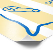 Italian Blue Yellow Ciao Baby Welcome Sign Foto Afdruk (Hoek)