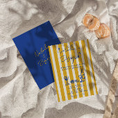 Italian Blue Yellow Hand Written Painted Wedding Kaart