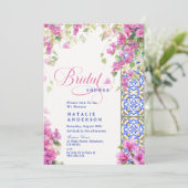 Italian Bougainvillea Mediterranean Bridal Shower Kaart (Staand voorkant)