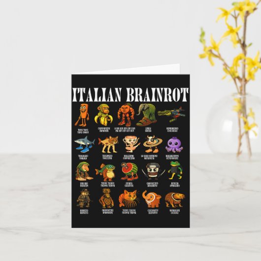 Italian Brain Rot Italian Brainrot Funny Memes  Kaart (Gele Bloem)