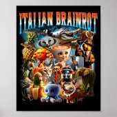 Italian Brainrot Characters Funny Meme Pular Trend Poster (Voorkant)