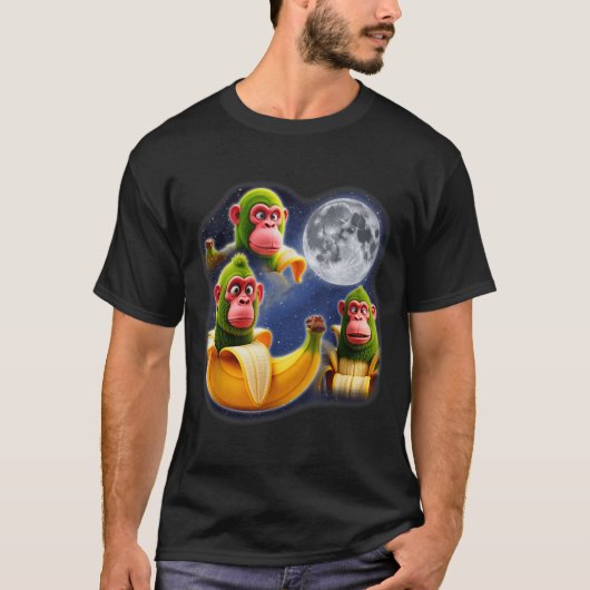 Italian Brainrot Chimpanzini Bananini 3 Moon Weird T-shirt (Voorkant)