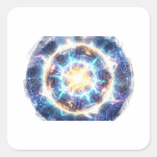 Italian Brainrot Cyberpunk Shark Chaos Design Vierkante Sticker