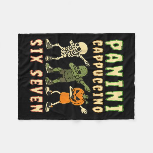 Italian Brainrot Halloween Panini Cappuccino Six S Fleece Deken (Voorkant (Horizontaal))
