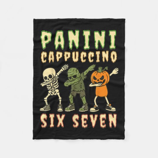 Italian Brainrot Halloween Panini Cappuccino Six S Fleece Deken (Voorkant)