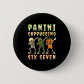 Italian Brainrot Halloween Panini Cappuccino Six S Ronde Button 5,7 Cm (Voorkant)