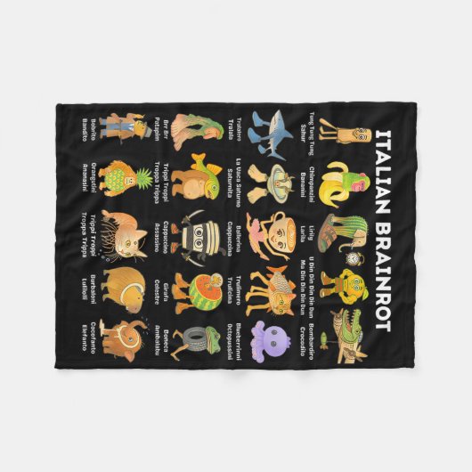 Italian Brainrot Meme For Kids Boy Men Women  Fleece Deken (Voorkant (Horizontaal))