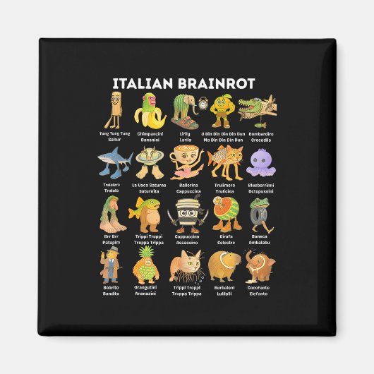 Italian Brainrot Meme For Kids Boy Men Women  Magneet (Voorkant)