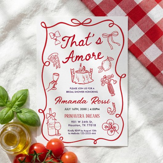 Italian Bridal Shower Invitation, That's Amore  Kaart
